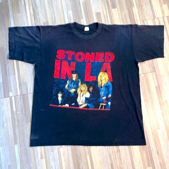 Vintage guns and roses stoned in LA Mens size XL vintage band t shirt  80s - Picture 10 of 11